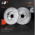 thumbnail image 3 of A-Premium 13 inch (330mm) Front Drilled and Slotted Disc Brake Rotors Compatible with Select Mercedes-Benz, Chrysler Models - C240/C280/C320/C350/E300/E320/SLK280/CLK350/Crossfire, 3 of 8