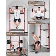 thumbnail image 2 of Folding Wall Mounted Squat Rack, Multi-Functional Power Rack for Home Gym Small Spaces, 1000 Pounds Capacity Foldable Squat Rack with Attachments, 2.36" x 2.36" Space Saving Power Cage, 2 of 7