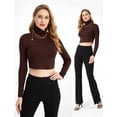 thumbnail image 2 of SSLR Turtleneck Crop Tops for Women Long Sleeve Shirts Mock Neck Base Layer Tops, 2 of 8