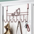 thumbnail image 3 of Metal Door Hooks,Extended Hook Hangers,Over Door Hanger with 7 Hooks,Cute Cats Designs Tail Hooks,Coat and Hat Hooks,for Home Bedroom Bathrom Door (Brown), 3 of 7