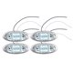 thumbnail image 1 of Unique Bargains 4 luces de marcador de remolque de 1,85 pulgadas con bisel cromado lámpara de luz de marcador lateral ovalada para RV camión barco blanco, 1 of 1