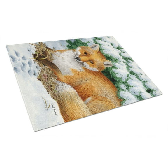 Caroline's Treasures Fox Glass Cutting Board Large