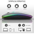thumbnail image 2 of Souris Sans Fil Bluetooth LED, Souris Bluetooth pour MacBook Pro, Souris Bluetooth pour MacBook Air, Souris Sans Fil Rechargeable pour MacBook, Ordinateur Portable, Mac, Système Windows (Cendre Métallique), 2 of 6