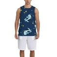 thumbnail image 4 of Gaeub Space Dinosaur Men's Mesh Basketball Jersey, Quick-Drying Sleeveless Top S-4XL, Loose Muscle Tank Top -X-Large, 4 of 9
