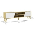 thumbnail image 3 of HOMCOM TV Stand Cabinet for 65 Inch Television, Entertainment Center, Oak, 3 of 10