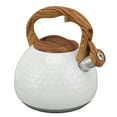 thumbnail image 1 of Bouilloire à eau 3 litres bouilloire à thé sifflante théière en acier inoxydable avec poignée pour cuisinière à induction cuisinière électrique en céramique(blanche), 1 of 14