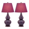 thumbnail image 1 of Safavieh Cybil Verre Double Gourde Lampe en Violet Foncé (Lot de 2), 1 of 5