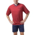 thumbnail image 2 of hajo conjunto de pijama para hombre - corto, manga corta, Klima-Light, mezcla de algodón Rojo 3XL (XXX-Large), 2 of 3