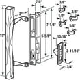 thumbnail image 3 of Prime-Line Keyed Sliding Glass Door Handle Set Replace Old or Damaged Door Handles Quickly and Easily Wood & Black Painted Diecast, Hook Style, Flush Mount, Fits 6-5/8" Hole Spacing (1 Set), 3 of 5