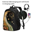 thumbnail image 2 of Balery Abstract Gold Floral Galaxy Mochila con carga USB para hombre y mujer - Mochila impermeable y antirrobo para portátil con puerto USB para viajes, trabajo, estudios y universidad, 2 of 7