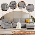 thumbnail image 4 of Pingliang Home Living Room Furniture Set,Sectional Sofa Couch with Storage Ottoman and Accent Chair for Home Apartment Office,3 Seater L Shaped Couch Modern Linen Sofa Set with Side Storage Pockets, 4 of 7