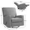 thumbnail image 2 of Fairyland Rocking Recliner Chair for Adults, Swivel Glider Rocker for Nursery, Nursing Rocking Chair for Living Room, Small Spaces (Grey), 2 of 5