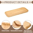 thumbnail image 3 of Uxcell Bamboo Serving Tray, 12.6 x 5 Inch Square Wooden Trays Portable Serving Platters for Food Fruit, Snacks, Bread, Vanity, Weddings, Picnics, Khaki, 3 of 7