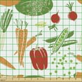 thumbnail image 2 of Ambesonne Vegetable Fabric by the Yard Upholstery, Cartoon Food Art Pattern, 10 Yards, Multicolor, 2 of 5