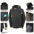 thumbnail image 6 of GVDV Men's Heated Jacket with 7.4V/16000mAh Battery Pack, Detachable Sleeves Heated Vest, 4 Heating Zones Winter Jacket for Men, Black, 6 of 12