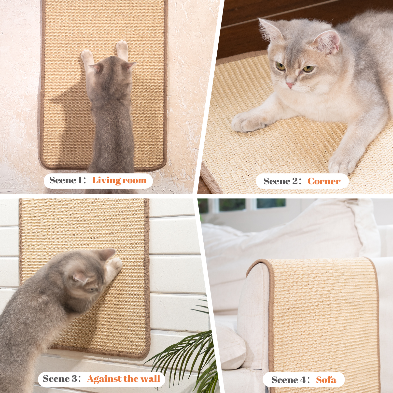 CheerPals Cat Scratcher Mat, 23.6 x 15.7" Sisal photo 4