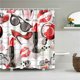 thumbnail image 1 of Cortina de baño impermeable de poliéster impresa en 3D con forma de pulpo, 1 of 5