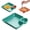 Green, variant on Chips and Salsa Serving Dish, Separated Plate Multi Reusable Dip Tray, Veggie Platter Dipping Serving Trays with Sauce Rack, Entertaining Plastic Dip Tray Plate