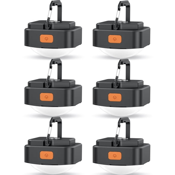 Linterna de Camping Recargable FLY2SKY 6Pcs 510 Lúmenes Negra