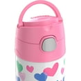 thumbnail image 6 of Thermos Stainless Steel Funtainer Water Bottle with Straw, Pink Hearts, 12 Fluid Ounces, 6 of 8