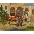 thumbnail image 2 of Tadeusz Ajdukiewicz 24x20 Gold Ornate Framed and Double Matted Museum Art Print Titled - A Turkish Courtyard (1884), 2 of 4