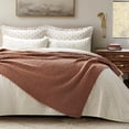 thumbnail image 3 of EVERGRACE Chunky Chenille Knit Throw Blanket for Couch, Soft Luxurious Moss Stitch Blankets for Bed, Cozy Decorative Farmhouse Knitted Throws for Sofa, Terracotta Clay, 50" x 60", 3 of 8