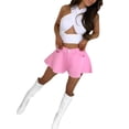 thumbnail image 2 of Faithtur Women Loose Style Shorts, Solid Color Mid Waist Flared Shorts, 2 of 9
