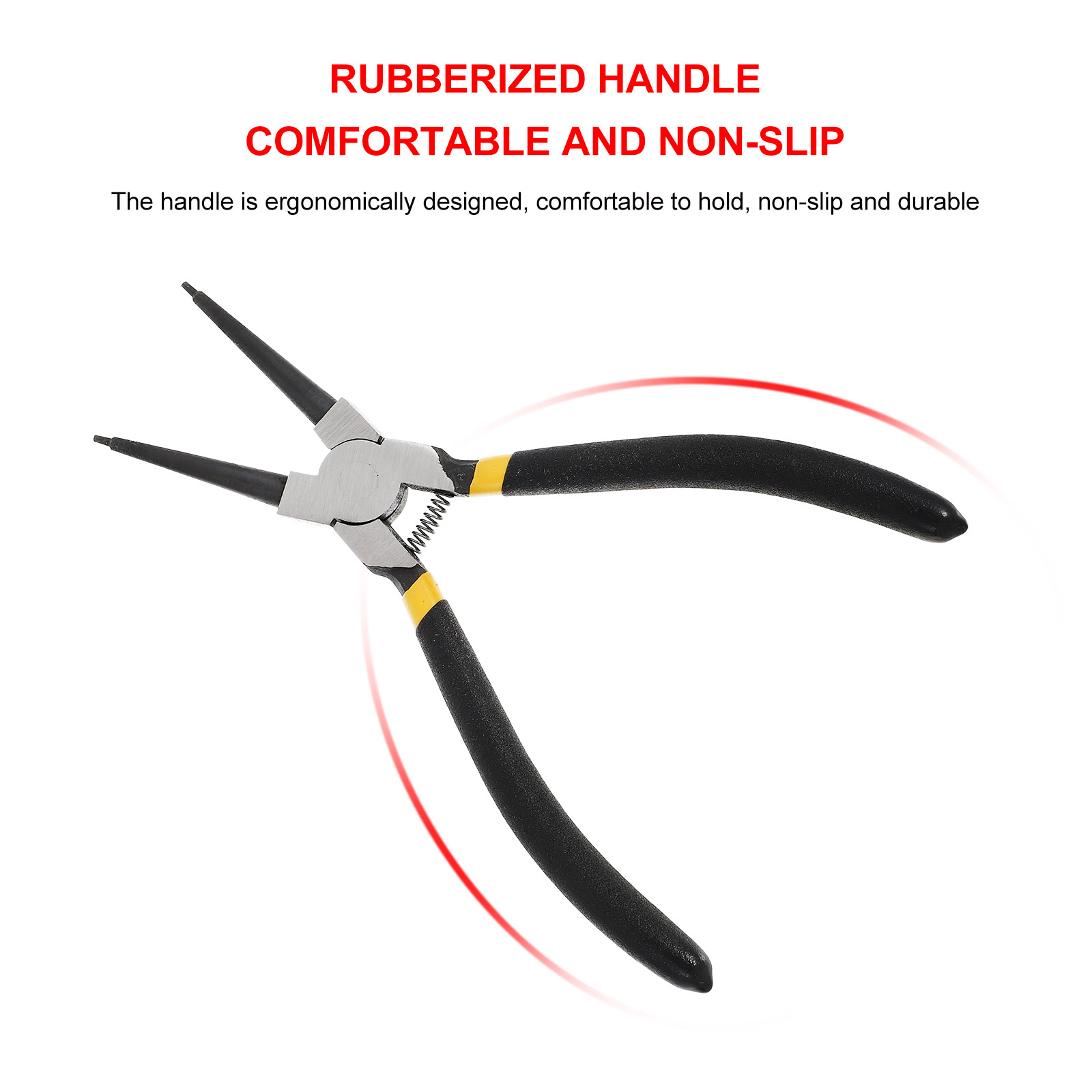 PTOOTP Spring Calipers Retaining Ring Plier Steel Black for Repair Use 4Pcs