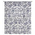 thumbnail image 2 of Blue Floral Leaf Sheer Curtains 45 Inches Long, Retro Farmhouse Plant Tree Branch Light Filering Curtains, Breathable Simi Curtain Privacy Drapes for Kitchen Bathroom Small Window Treatment, 2 of 9