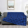 thumbnail image 2 of Naloa Buffalo Plaid Blue Black Flannel Blankets - Thick and Warm Blanket for Winter, Soft Fuzzy Plush King Blanket for All Seasons40"x30", 2 of 6