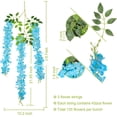 thumbnail image 2 of Babibeauty 24 Pack 3.6 Feet Artificial Fake Wisteria Vine Ratta Hanging Garland Silk Flowers String Home Party Wedding Decor (Blue), 2 of 9