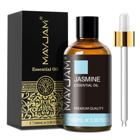 MAYJAM Jasmine Essential Oil for Diffuser and Aromatherapy, Skin Massage, Candle and Soap Making, 100ml