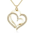 thumbnail image 2 of Infinity Women's Love Heart Necklace Round Diamond jewelry 18" , 18K Gold Plated, Silver Plated, silver gold (Silver), 2 of 5
