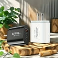 thumbnail image 6 of 40W Fast Charging Dual PD USB-C Wall Charger with American Plug - Compatible with Xiaomi, Samsung, MacBook QC 3.0 & USB-C Devices, Sleek Black Design, USB-C Charging for Phones & More, USB-C Charger, 6 of 9