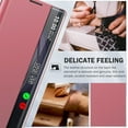 thumbnail image 6 of Phone Case for Samsung Galaxy S23 Case, Smart Clear View Window Luxury Slim Mirror for Galaxy S23 Case with Kickstand, Leather Hard PC Flip Shockproof Protective Cover Samsung S23 5G Case, Pink, 6 of 14