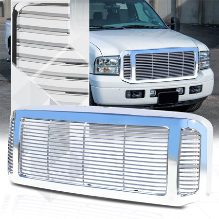 - Chrome ABS Horizontal Bar Billet Grille/Grill for 05-07 Ford F250/F350/Excursion 06