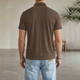 thumbnail image 5 of Mens Classic Short Sleeve Polo Shirts Cotton Blend with Front Pocket,Business Casual Golf Tops for Work Coffee 2XL, 5 of 6
