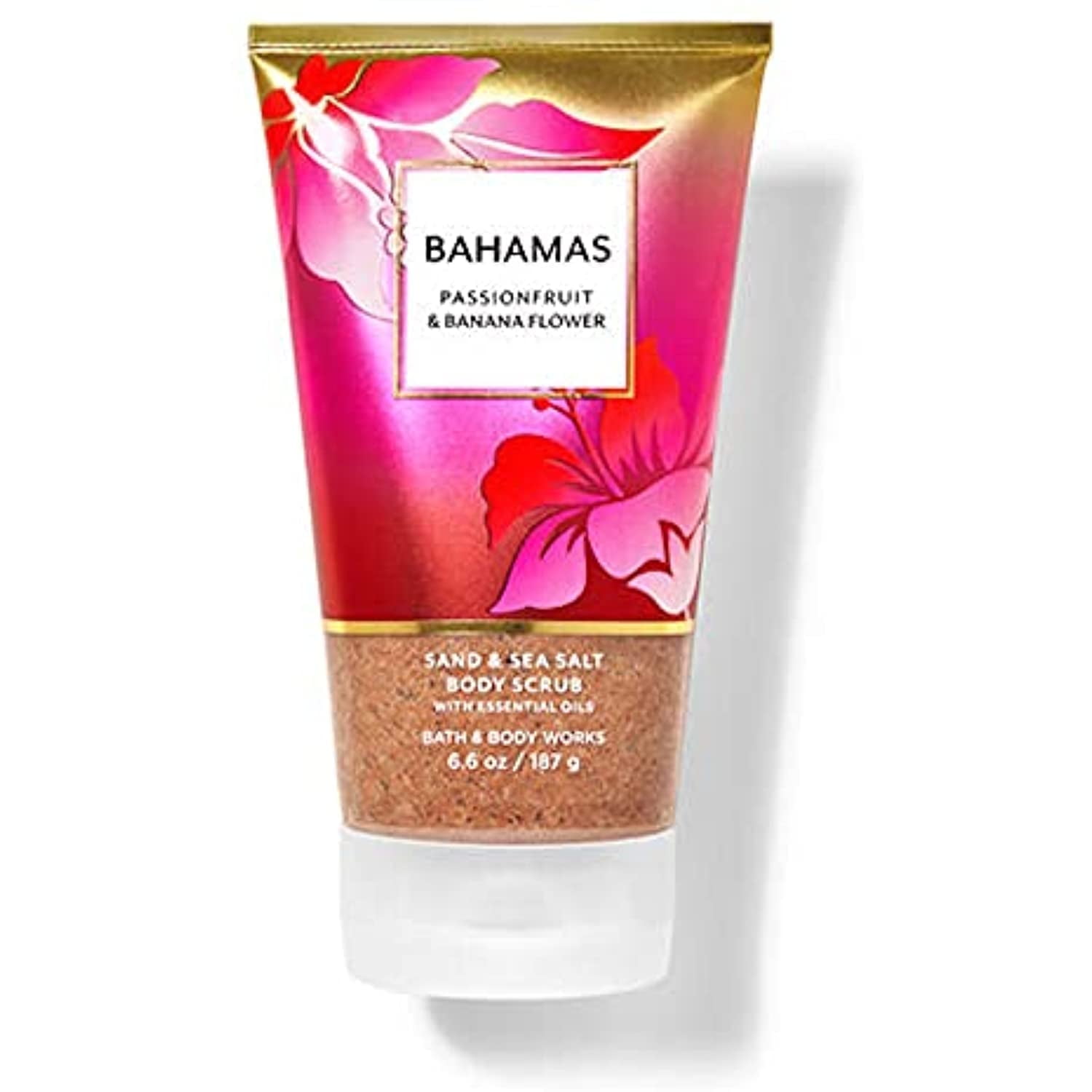 Bath and Body Works Full Size Body Care w/Essential Oils - BAHAMAS PASSIONFRUIT & BANANA FLOWER Sand & Sea Salt Body Scrub - 6.6 oz