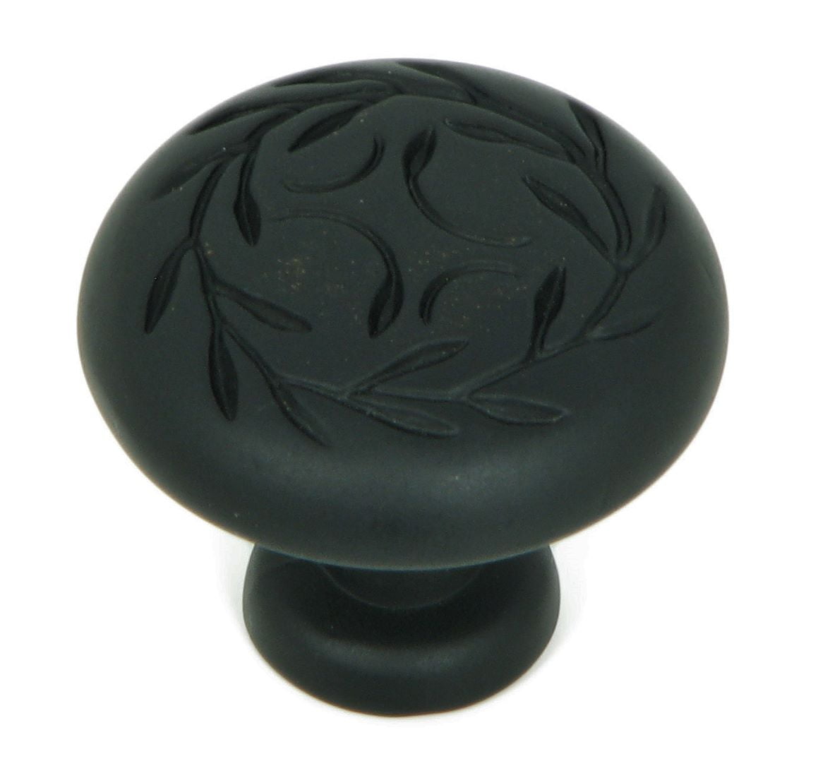 Stone Mill Hardware Matte Black Leaf Knob (10pack) Walmart