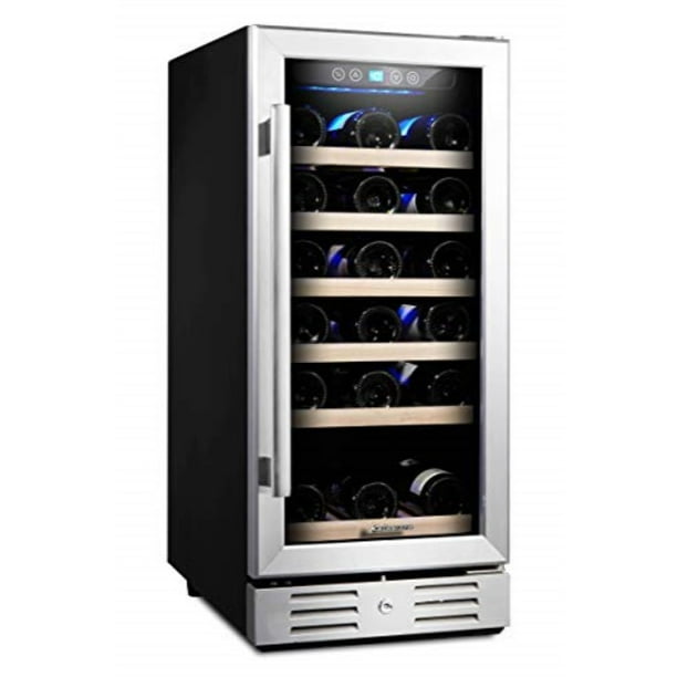 Kalamera 15 Wine Cooler 30 Bottle Built In Or Freestanding With Stainless Steel Double Layer Tempered Glass Door And Temperature Memory Function Walmart Com Walmart Com