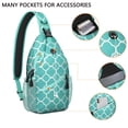 thumbnail image 4 of Colorful Checkered Sling Backpack with Plaid Print, Lightweight Crossbody Bag Featuring Vintage Checkerboard and Geometric Striped Fusion, 4 of 6