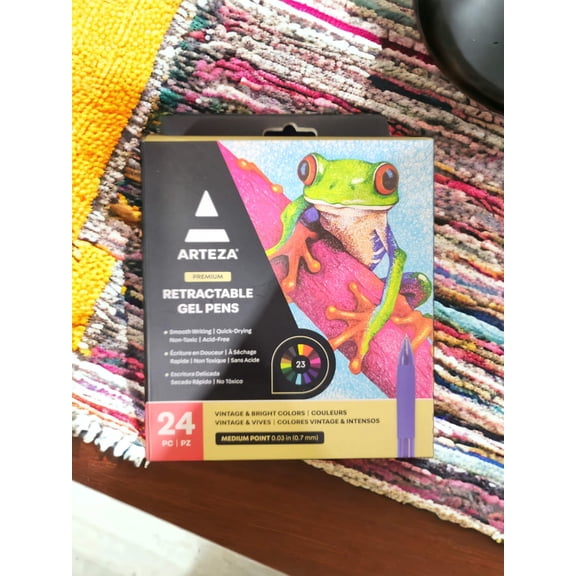 ARTEZA Retractable Gel Ink Pens, Bright Colors - Set of 24 NEW IN BOX