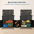 thumbnail image 6 of Work Bench for Garage with Pegboard Drawers and Cabinets Heavy Duty Metal Frame Tool Bench for Shop Kitchen Cabinets Organizer Work Table with Wheels, 6 of 6