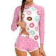thumbnail image 1 of Odeerbi 8-15 Años Niñas Verano 2 Piezas Upf 50 + Manga Larga Rash Guard Conjunto Lindo Impresión Rápido Seco Surf Traje de Baño Con Pantalones Cortos, 1 of 6