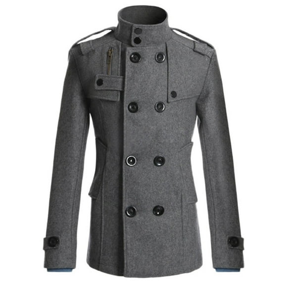 QHFBli Vintage Mens Trench Coat Men's Casual Trench Coat Long Slim Fit Business Overcoat Jacket Outerwear Grey XXL