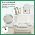 thumbnail image 5 of PonLiving Oversize Modern Leather Sofa Set with Loveseat and Armchair, 3-Piece Living Room Furniture Sets, Off White, 5 of 7