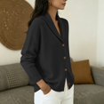 thumbnail image 5 of JULMCOMO Knit Cardigan Sweaters for Women Lapel Collar Button Down Loose Trendy Jacket Long Sleeve Casual Outfits Black L, 5 of 5