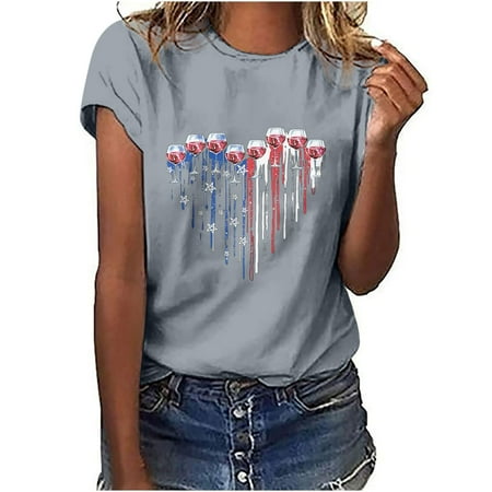

Women Scrubs Tops Nurse Working Uniform American Flag Print Short Sleeve Medical Scrub Shirts 4th of July Independence Day Patriotic Workwear Uniform Tee Shirt