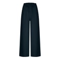 thumbnail image 6 of HBYJLZYG Wide Leg Pants, Cotton Linen Pants For Women Versatile Elastic Waist Solid Color Spring Summer Pants Trousers With Pocket, 6 of 6