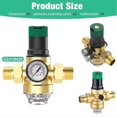 thumbnail image 2 of Pressure Regulator Water 3/4 Inch, Water Pressure Regulator with Water Pressure Gauge and Mesh Filte, 2 of 5